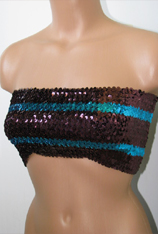 Burgand and Aqua Sequin Tube Top