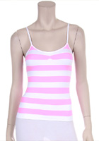 Pink and white striped tank top.